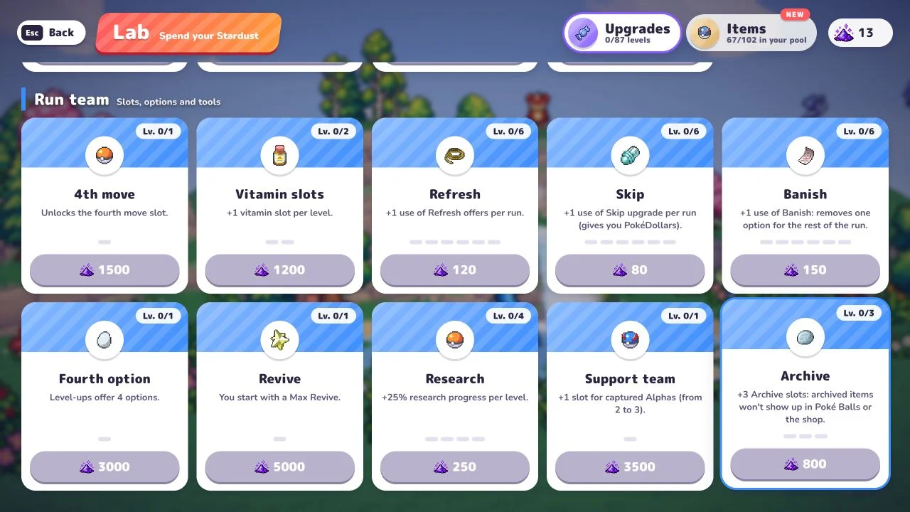 The original Run team cards including 4th move, Fourth option and Archive
